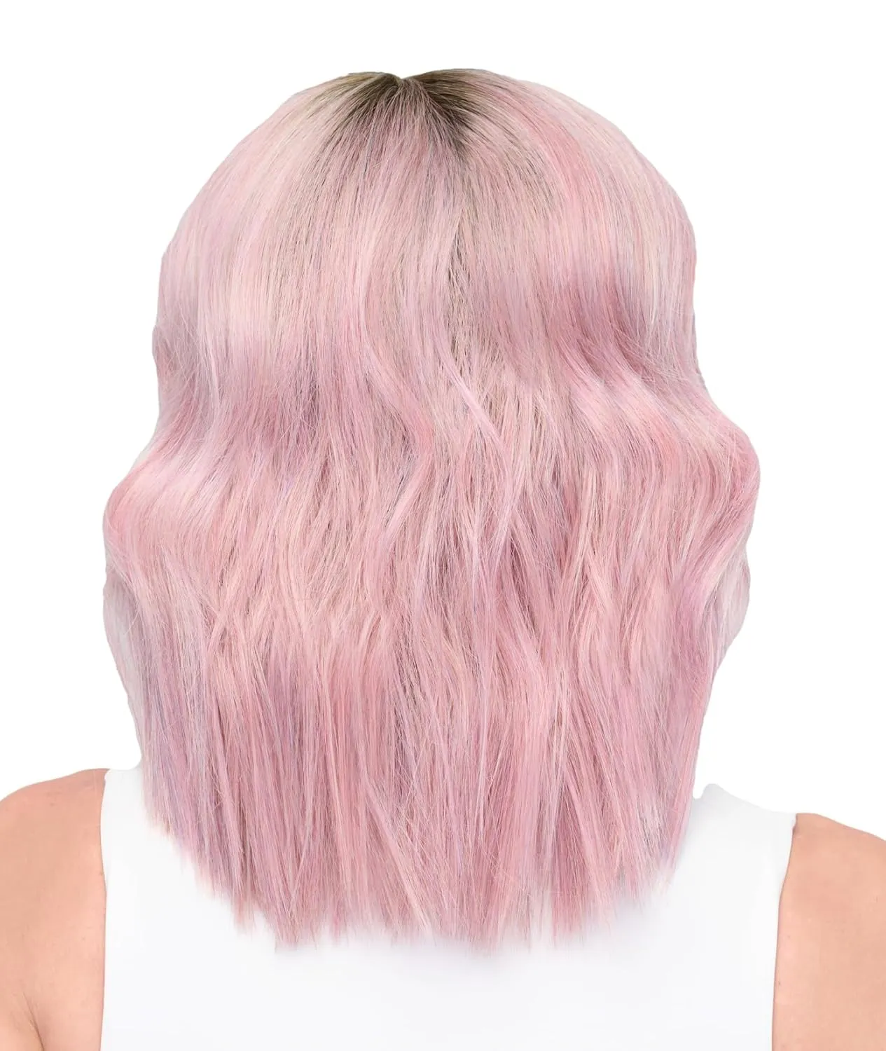 Raquel Welch Big Spender Shoulder Length Pageboy Wig With Sophisticated Tumbled Waves by Hairuwear, Average Size Cap, Pink