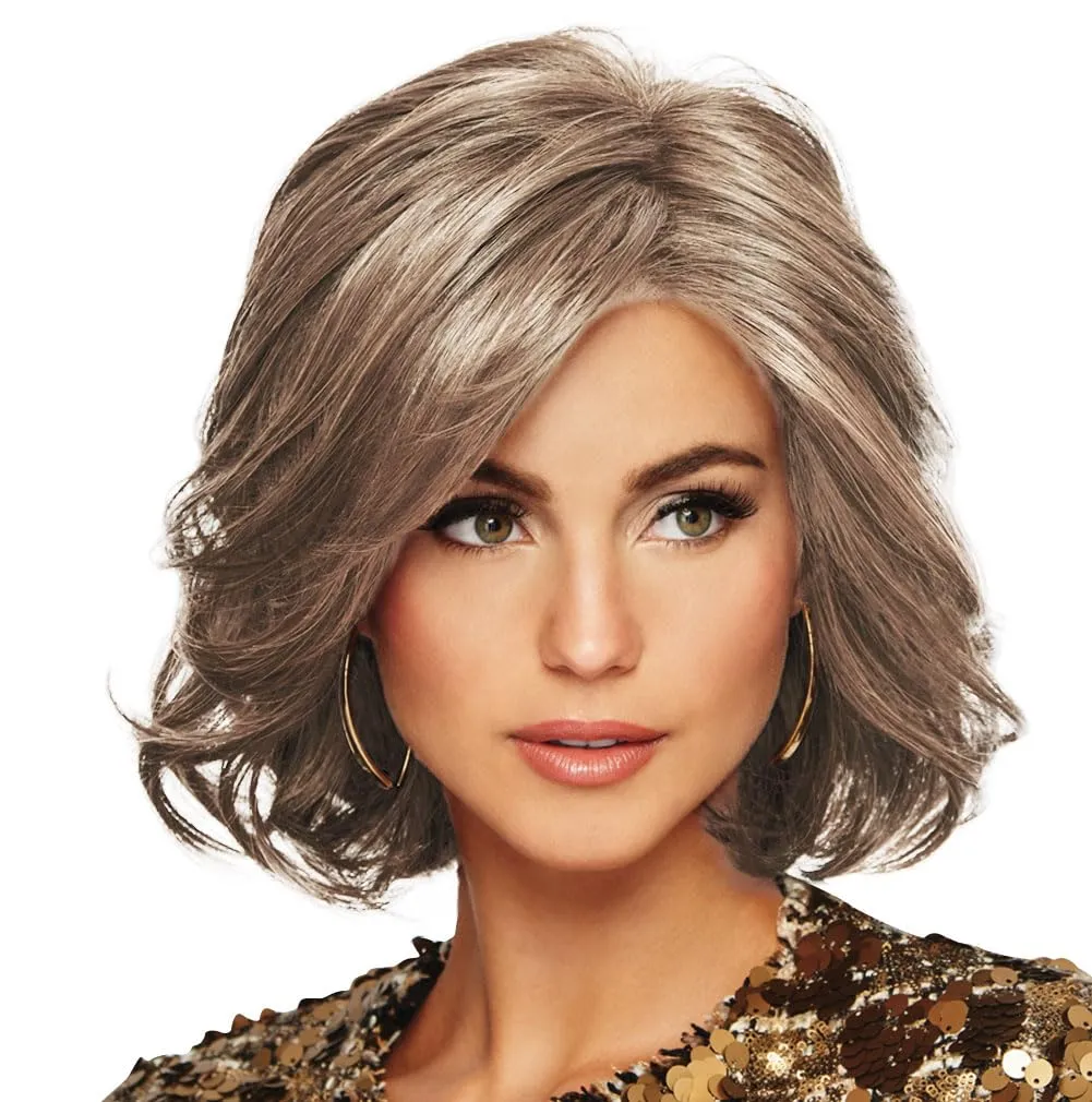 Raquel Welch Crowd Pleaser Lace Front & Monofilament Part Synthetic Wig, Cap Size: Average, RL10/22SS Shaded Iced Cappuccino