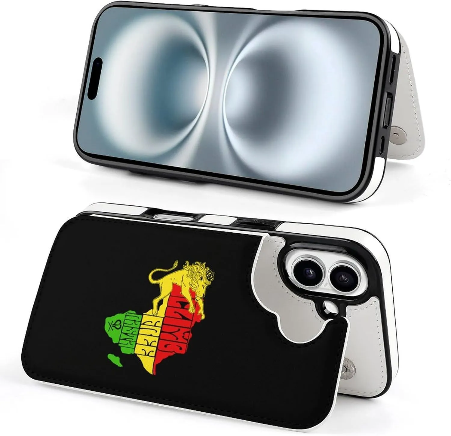 Rasta Lion Map Compatible with Case Wallet with Card Holder Trendy Phone Flip Cover
