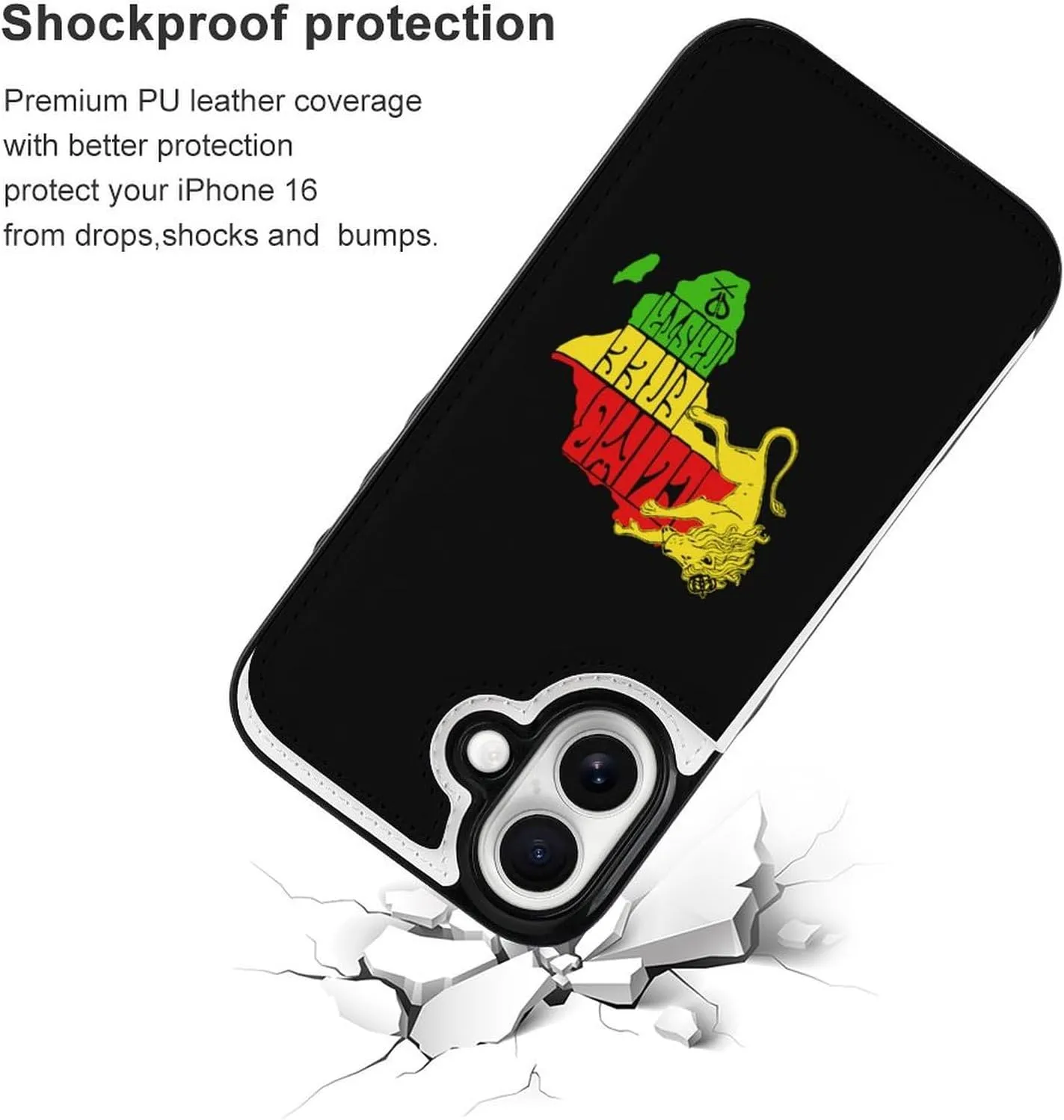 Rasta Lion Map Compatible with Case Wallet with Card Holder Trendy Phone Flip Cover