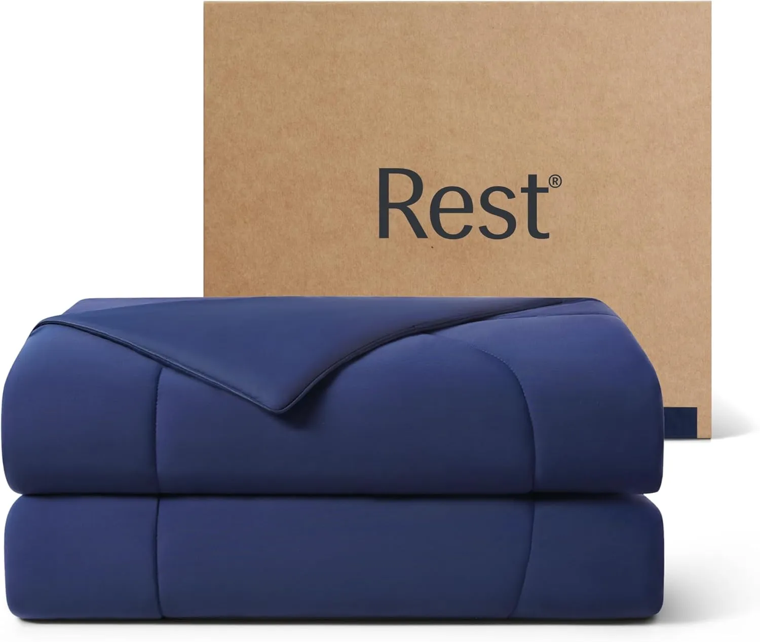 REST® Evercool® Cooling Comforter, King/Cali King, Blanket for Hot Sleepers, All Season Bedding to Keep Cool for Night Sweats, Breathable Lightweight Blanket, 106x90 Inches, Midnight Blue