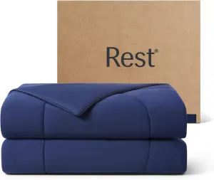 REST® Evercool® Cooling Comforter, King/Cali King, Blanket for Hot Sleepers, All Season Bedding to Keep Cool for Night Sweats, Breathable Lightweight Blanket, 106x90 Inches, Midnight Blue