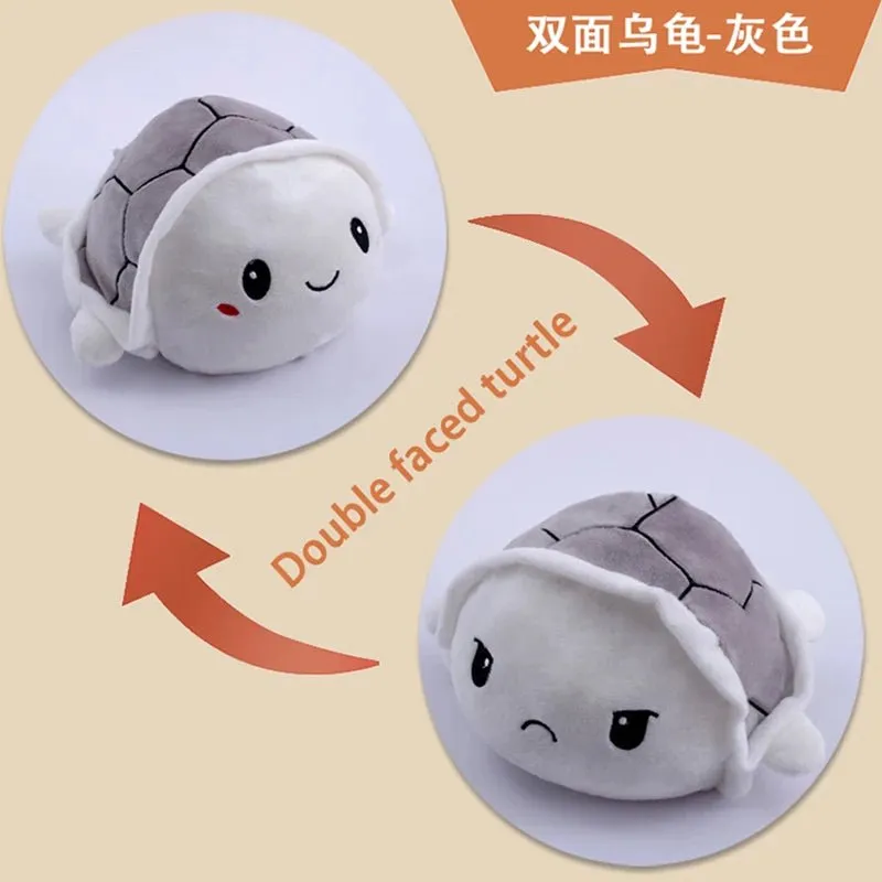 Reversible Happy-Angry Turtle Plush Toy