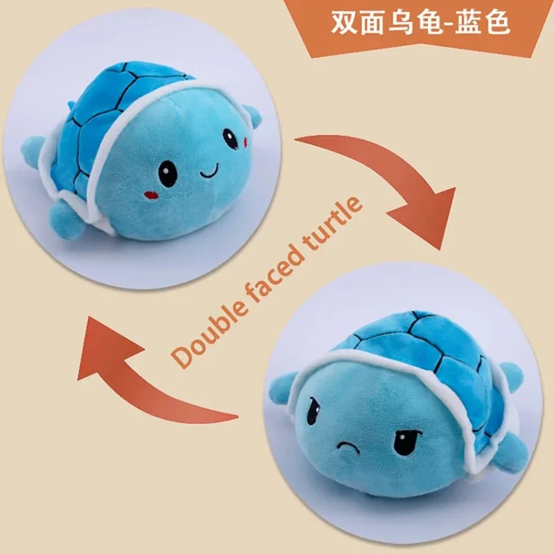 Reversible Happy-Angry Turtle Plush Toy