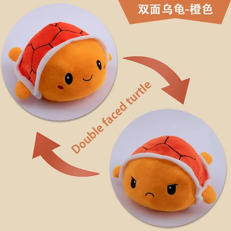 Reversible Happy-Angry Turtle Plush Toy