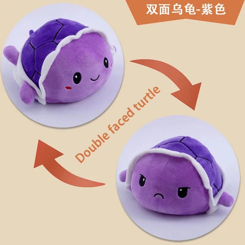 Reversible Happy-Angry Turtle Plush Toy