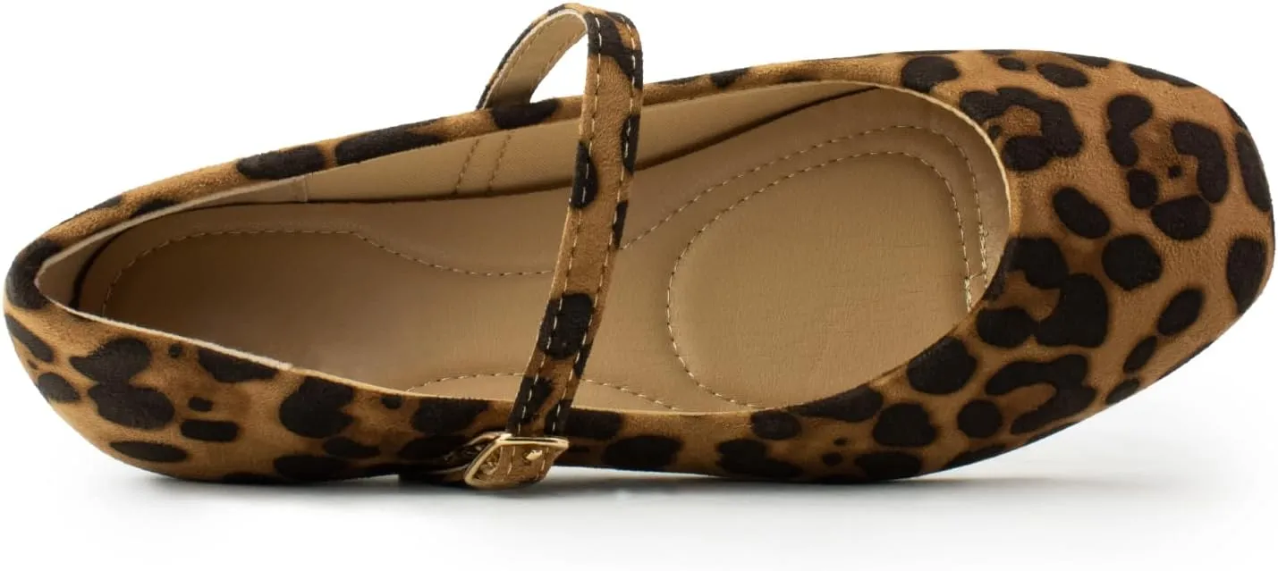 RF ROOM OF FASHION Women's Buckle Strap Mary Jane Ballet Flats
