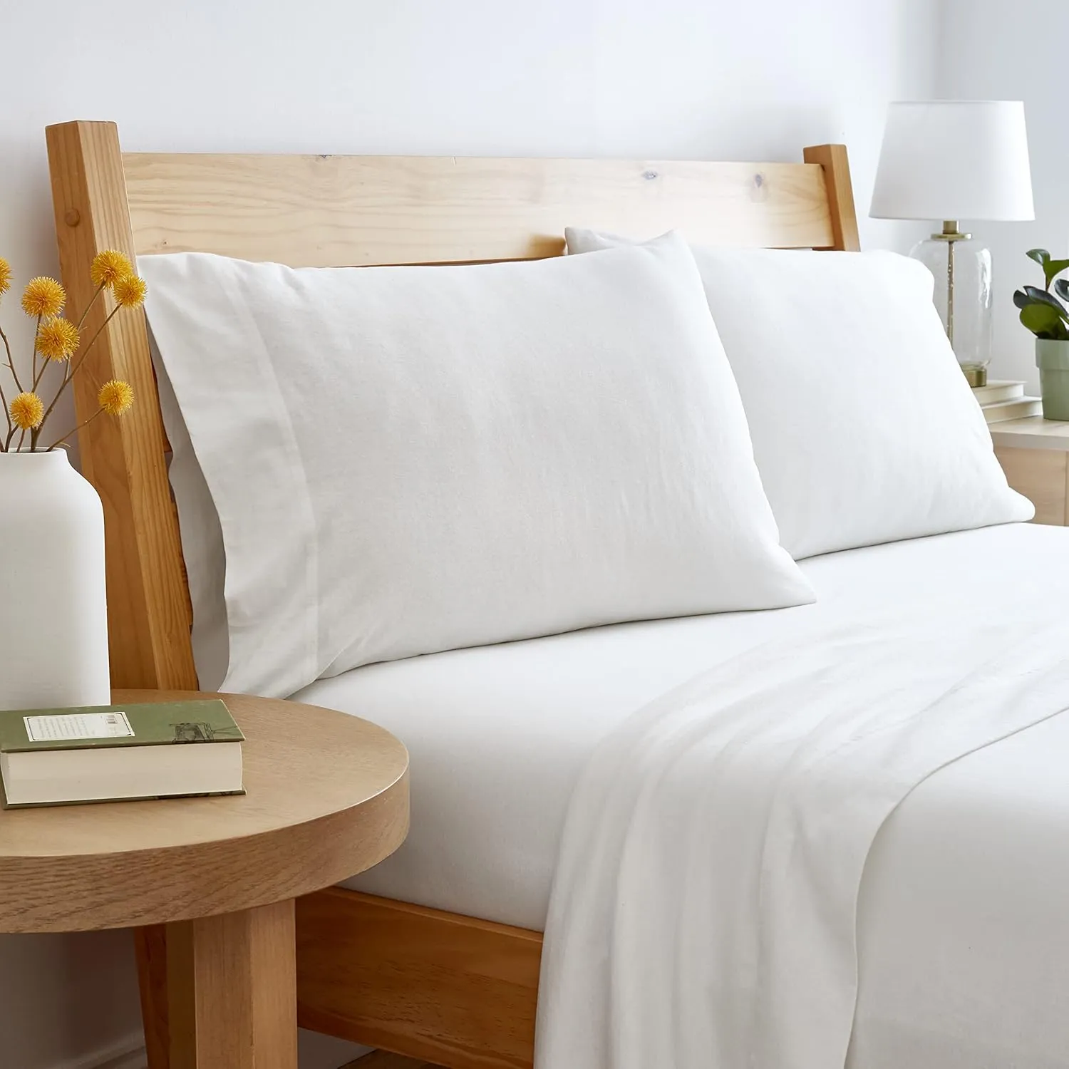 Road Trip America Jersey Sheets Set - Cotton Blend 3 Pieces Twin Set - T-Shirt Soft Knit Stretchy Bed Sheets - All Seasonal and Deep Pockets - Certified by Oeko-TEX (White, Twin)