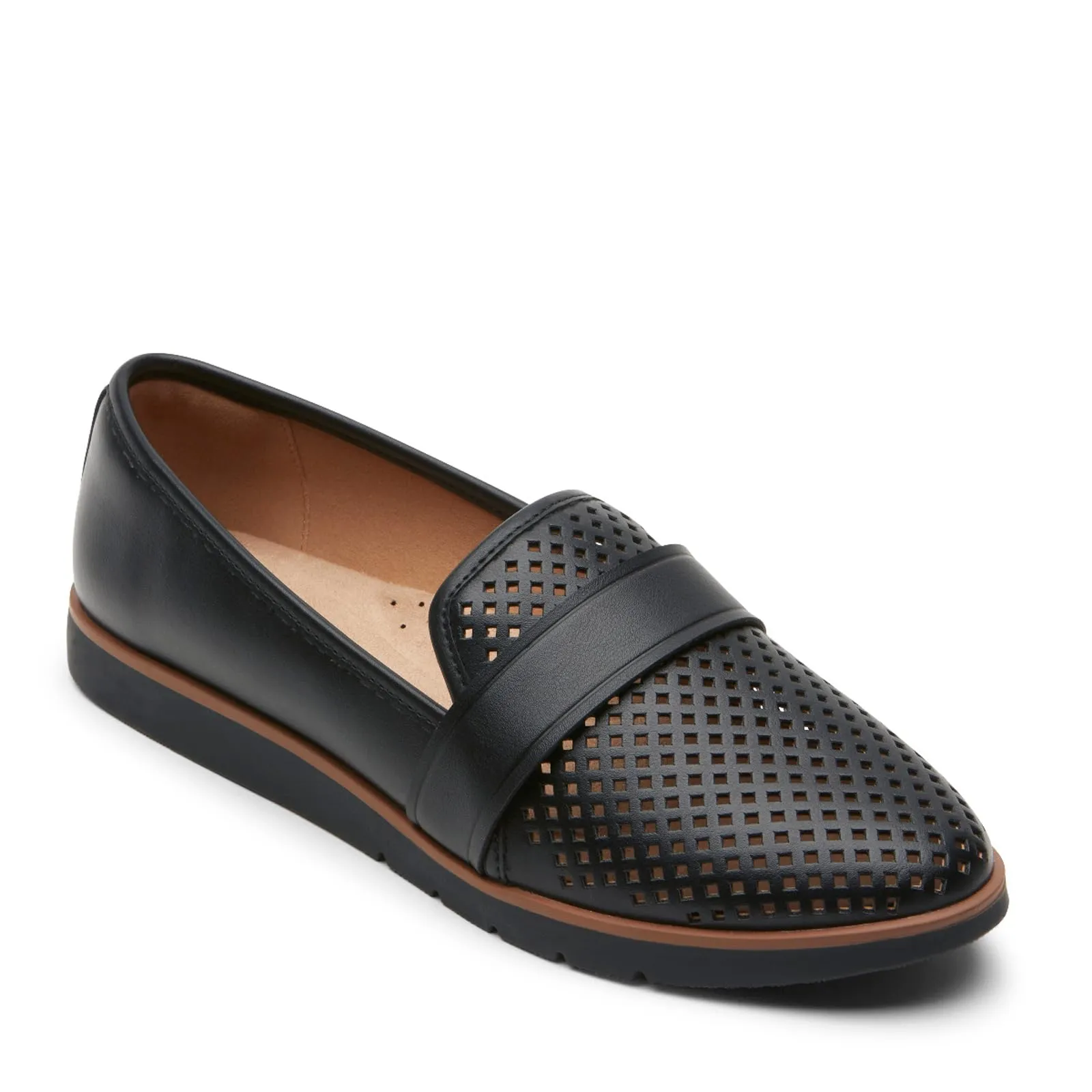 Rockport Women's Stacie Perf Loafer, Black, 10