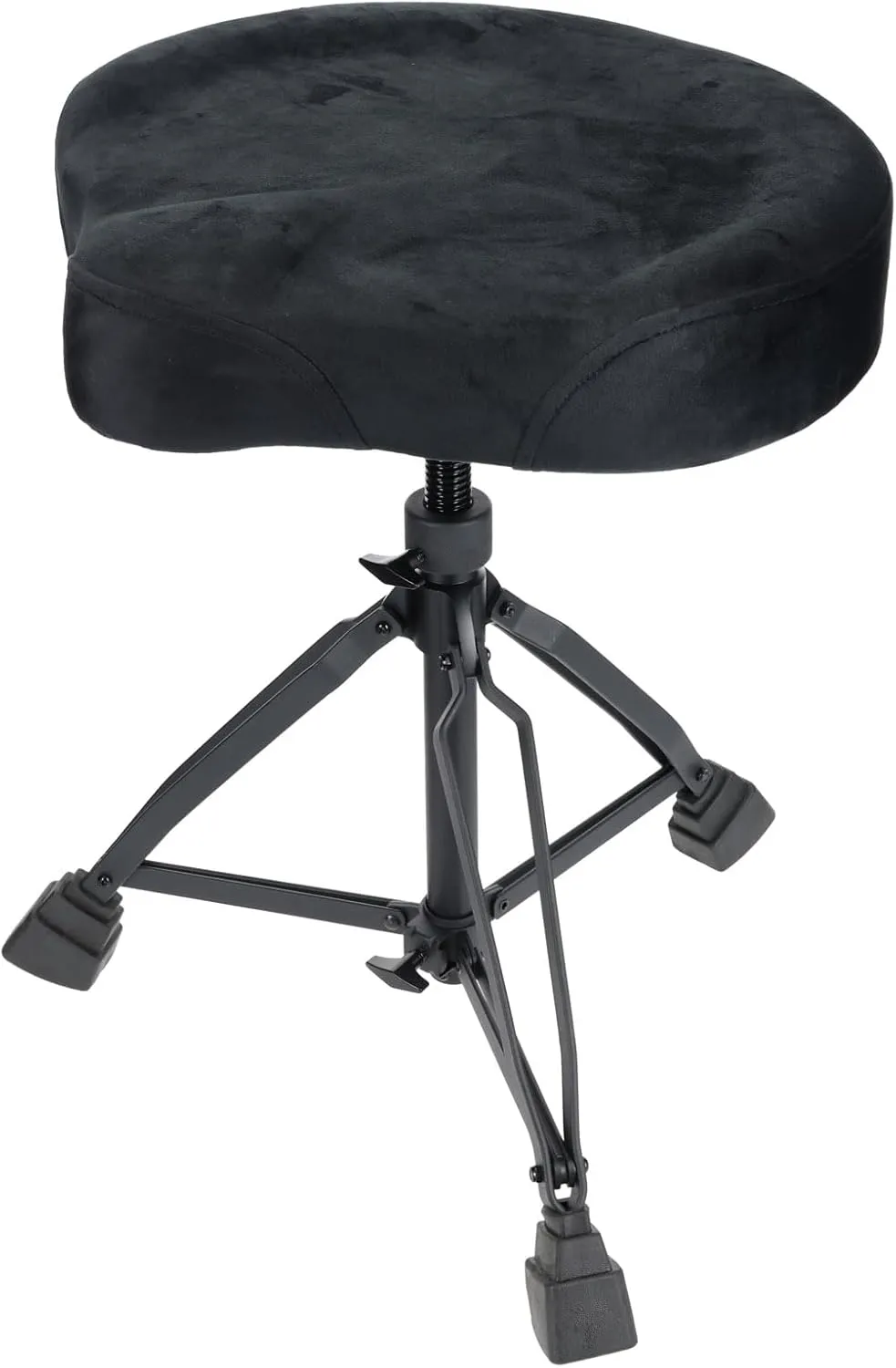 Rockville RDS51 Double Braced Drum Throne, 4" Memory Foam, All Black Finish, Adjustable Height (17.7" 23.6"), Locking Mechanism, Includes Travel Bag, Perfect for Drummers, Live & Studio