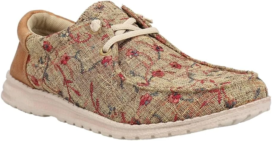 ROPER Womens Hang Loose Floral Slip On Flats Casual - Brown