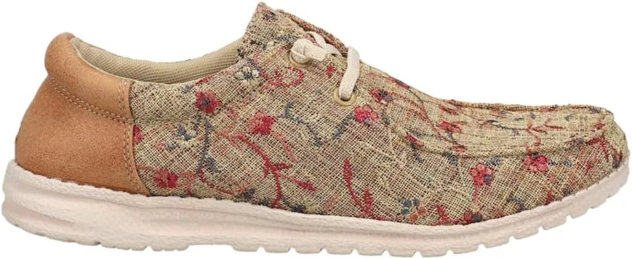 ROPER Womens Hang Loose Floral Slip On Flats Casual - Brown