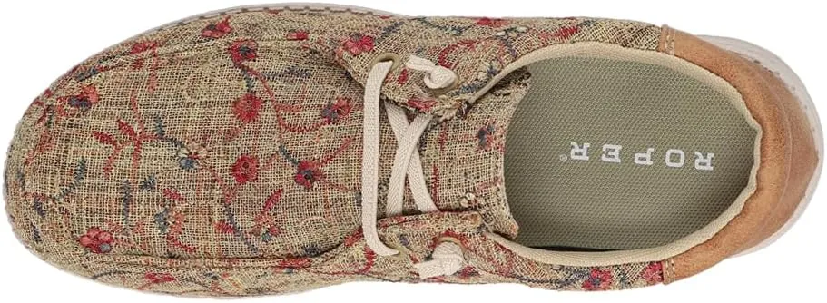 ROPER Womens Hang Loose Floral Slip On Flats Casual - Brown