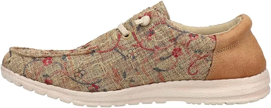 ROPER Womens Hang Loose Floral Slip On Flats Casual - Brown