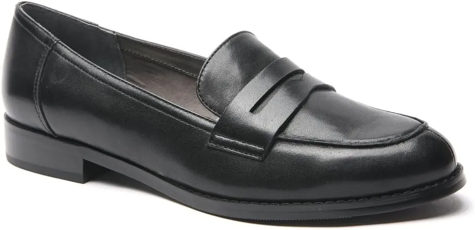 Ros Hommerson Women's Delta Penny Loafer,Black Leather,US 7.5 W