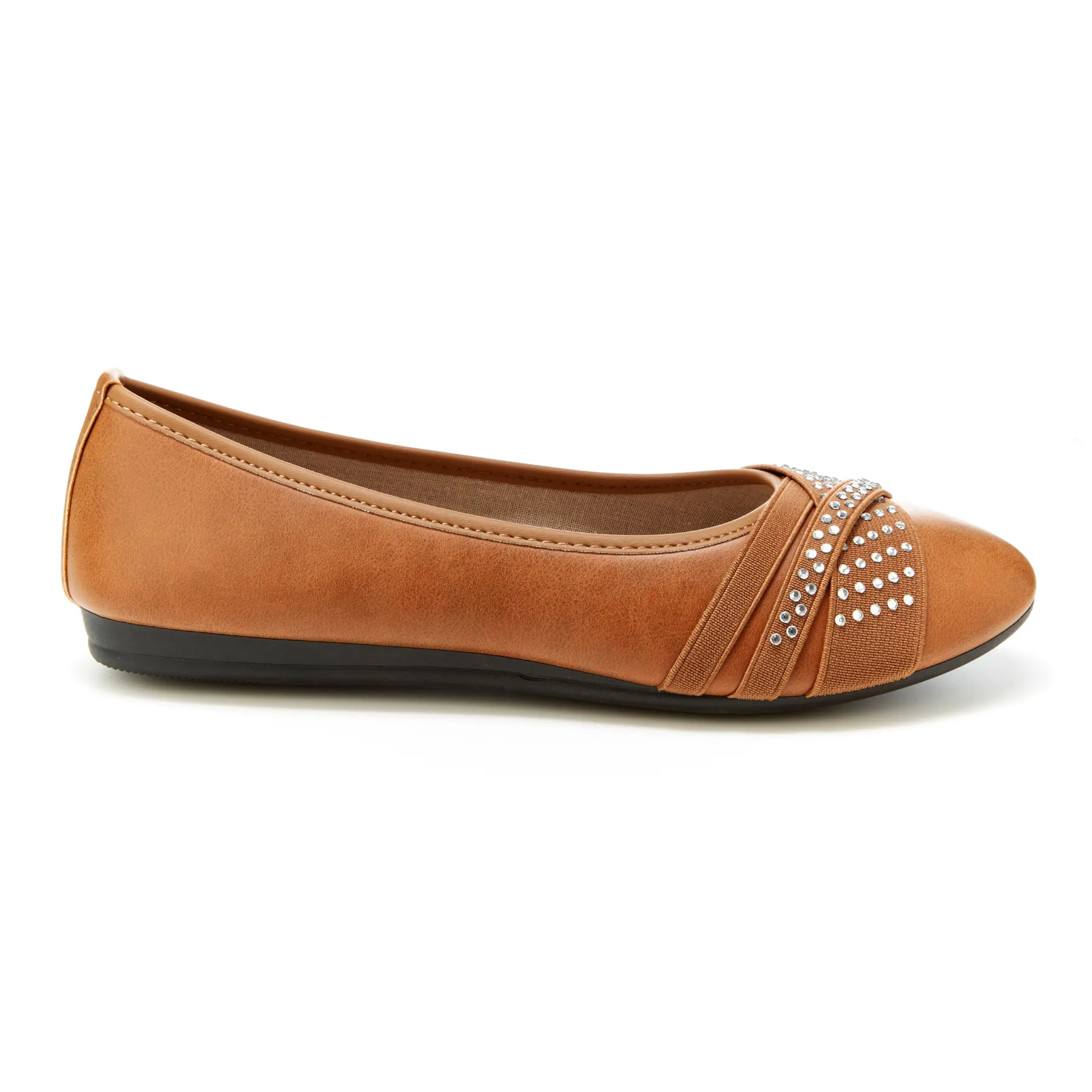 Round Toe Studded Ballet Flats (Anne)