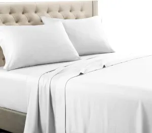 Royal Tradition Solid 600-Thread-Count, 100-Percent Cotton, 22-Inch Super Deep Pocket California King Bed Sheets Set, White