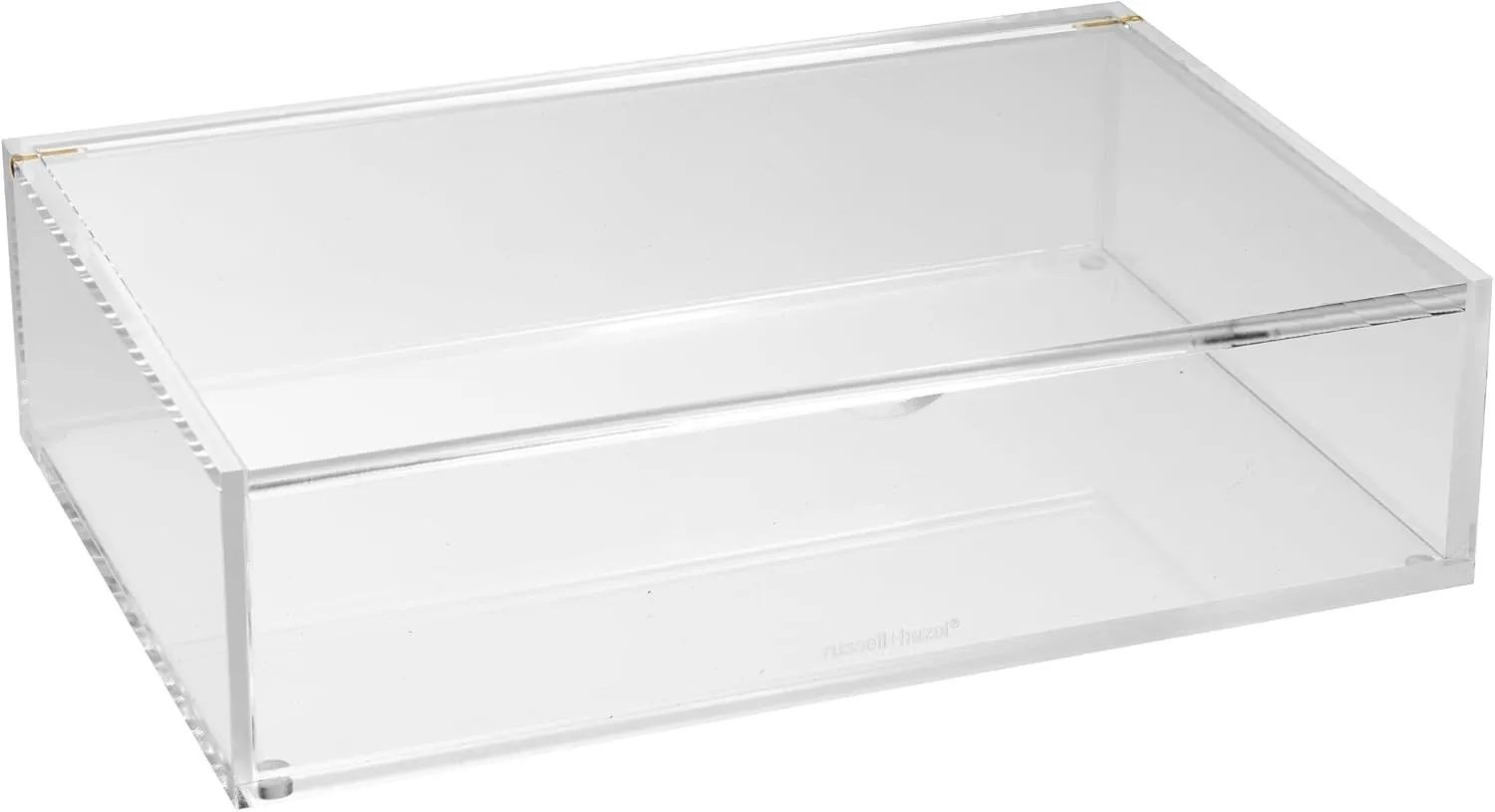 russell hazel Medium Acrylic Flip Box, 9.5” x 6.5”, Desktop Organization, Clear, 1 Count, 98147