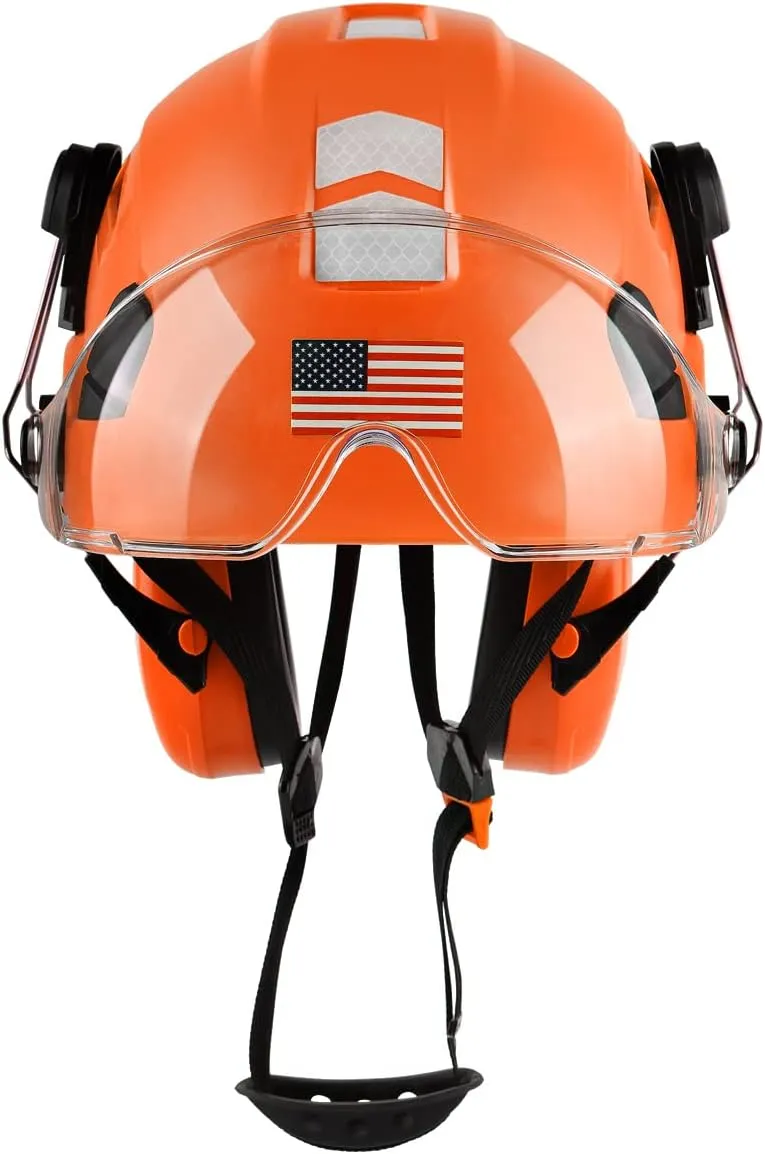 Safety Helmet Hard Hat with Visor and Ear Protection Adjustable Lightweight Vented ABS Work Helmet for Men and Women 6-Point Suspension ANSI Z89.1 Approved Ideal for Industrial & Construction