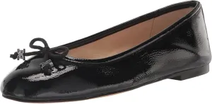 Sam On Felicia Toe Flexible Highly praised Flats Ballet Black Patent Premium Round Edelman Slip Luxe