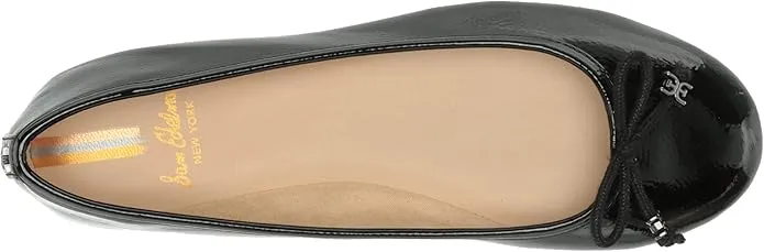 Sam On Felicia Toe Flexible Highly praised Flats Ballet Black Patent Premium Round Edelman Slip Luxe