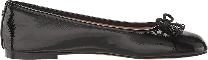 Sam On Felicia Toe Flexible Highly praised Flats Ballet Black Patent Premium Round Edelman Slip Luxe
