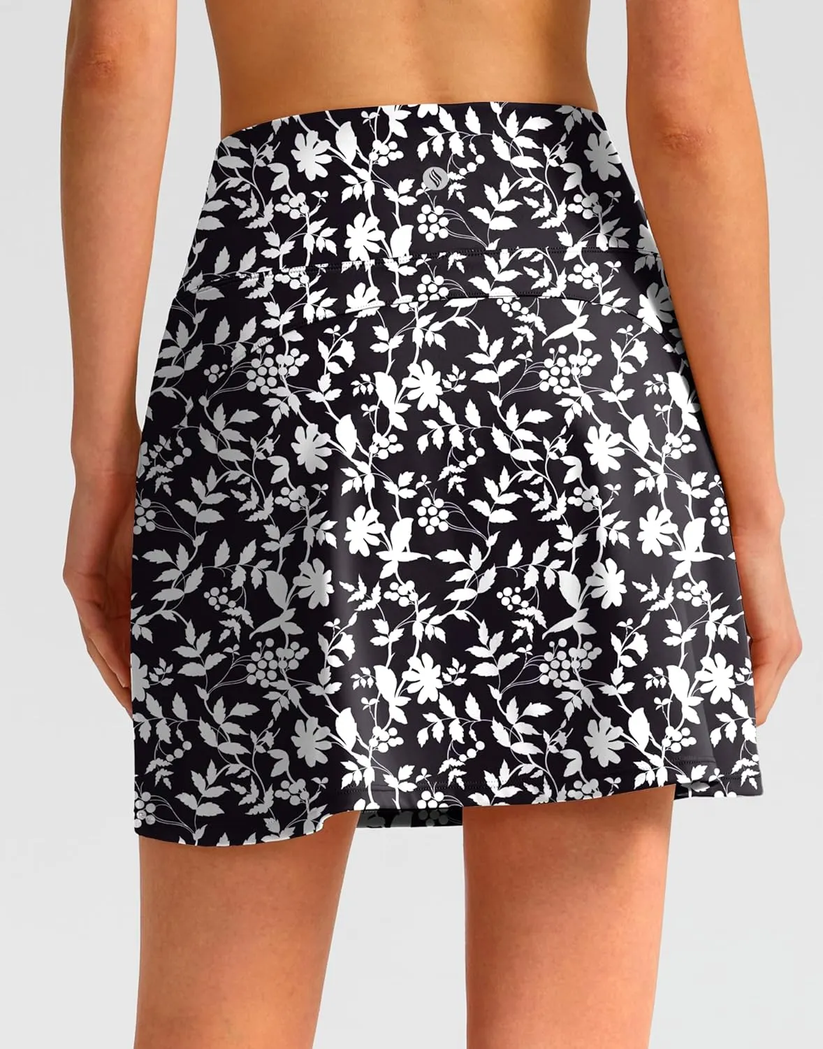 SANTINY 16" Golf Skorts Skirts for Women with 4 Pockets Women's High Waisted Stretchy Tennis Skirt Athletic Skort