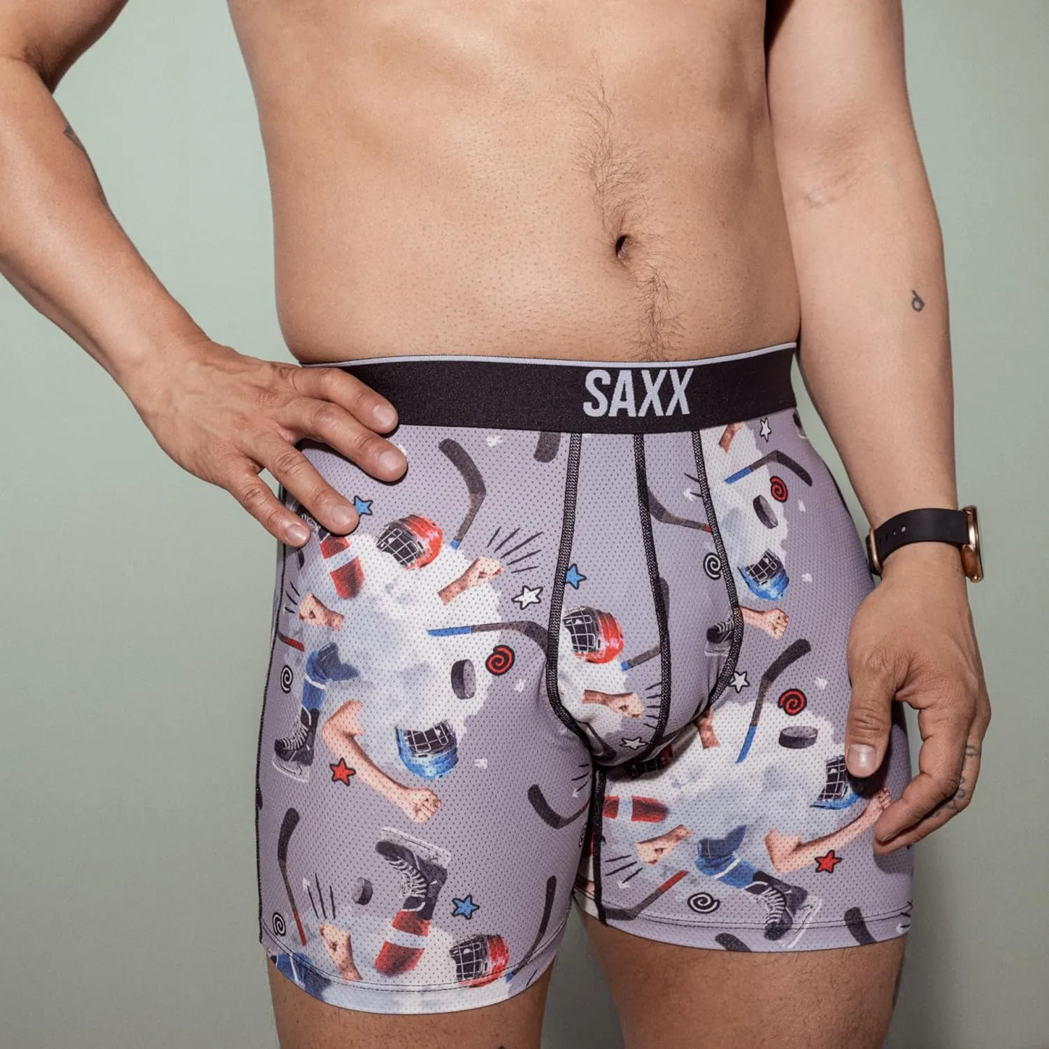 SAXX Underwear Co. Men's Underwear with Pouch Volt Breathable Mesh Boxer Brief