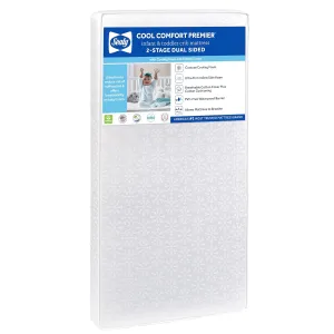 Sealy Baby Cool Comfort Breathable Waterproof 2 Stage Crib Mattress plus Toddler Bed Fit, Cooling Foam, Airy Cotton Cover, GREENGUARD Gold Certified, Safety & Quality Tested, Made in USA, 52"X28"