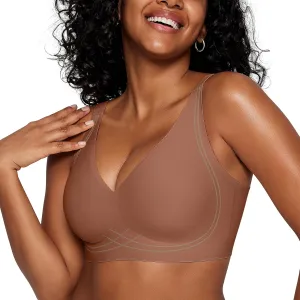 Seamless Wireless Bras for Women Full Coverage Push Up Bra Comfortable No Underwire Bralettes Deep V with Support and Lift
