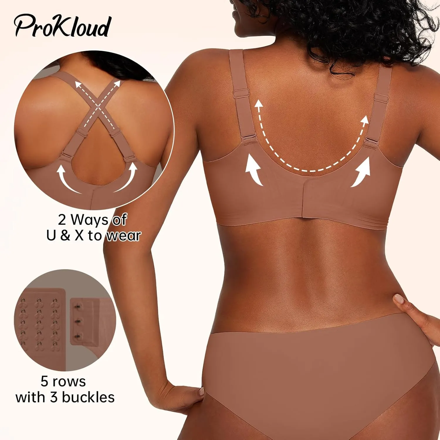 Seamless Wireless Bras for Women Full Coverage Push Up Bra Comfortable No Underwire Bralettes Deep V with Support and Lift