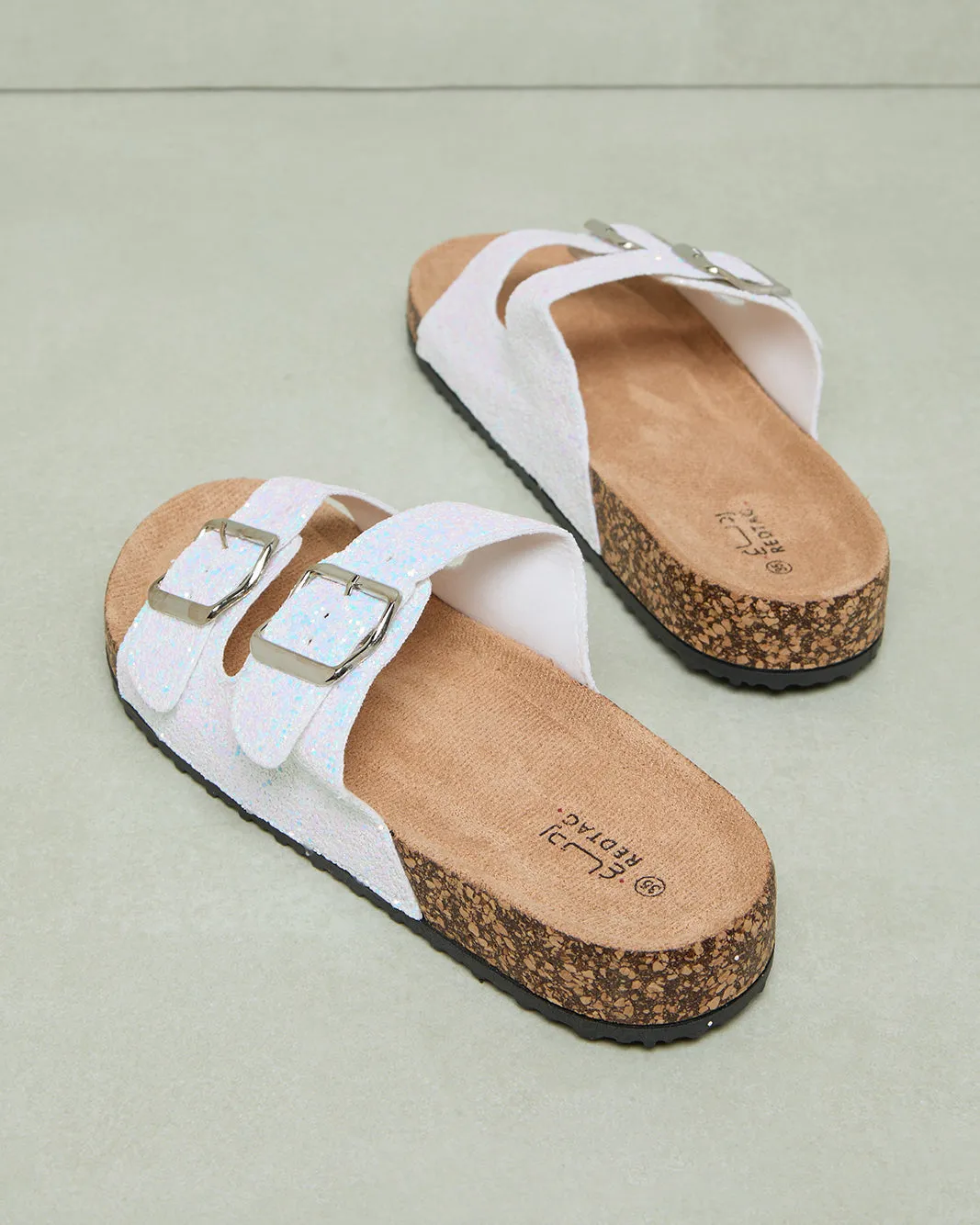 Senior Girls White Cork Mule