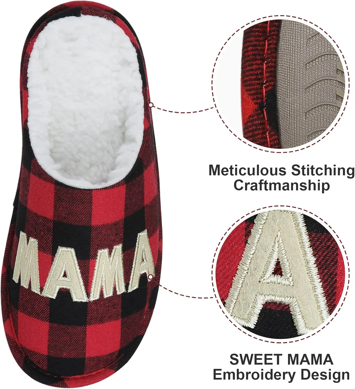 shevalues Best Mama Papa House Slippers for Mom and Dad from Daughter Son, Memory Foam Indoor Slippers for Women Men