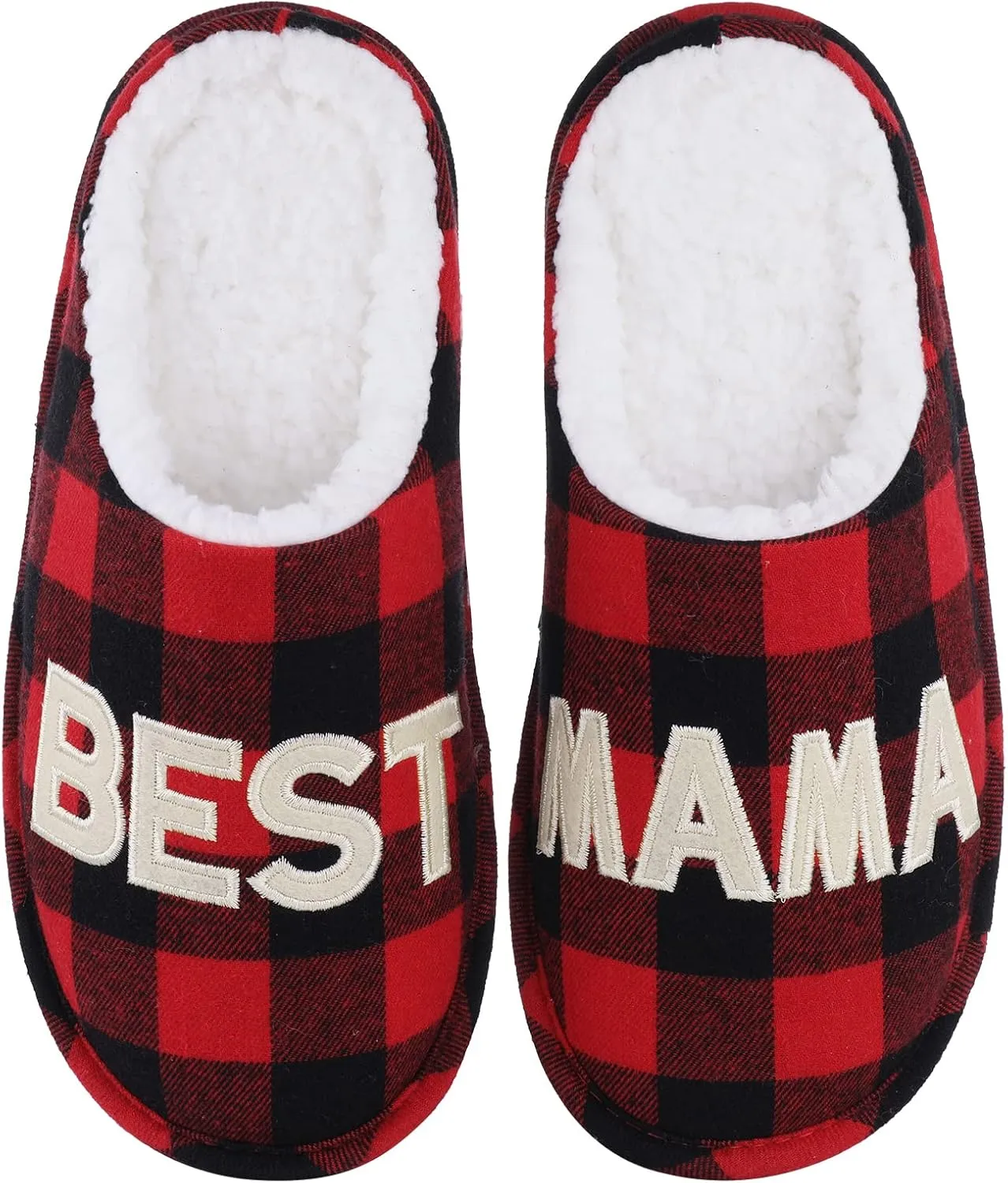 shevalues Best Mama Papa House Slippers for Mom and Dad from Daughter Son, Memory Foam Indoor Slippers for Women Men