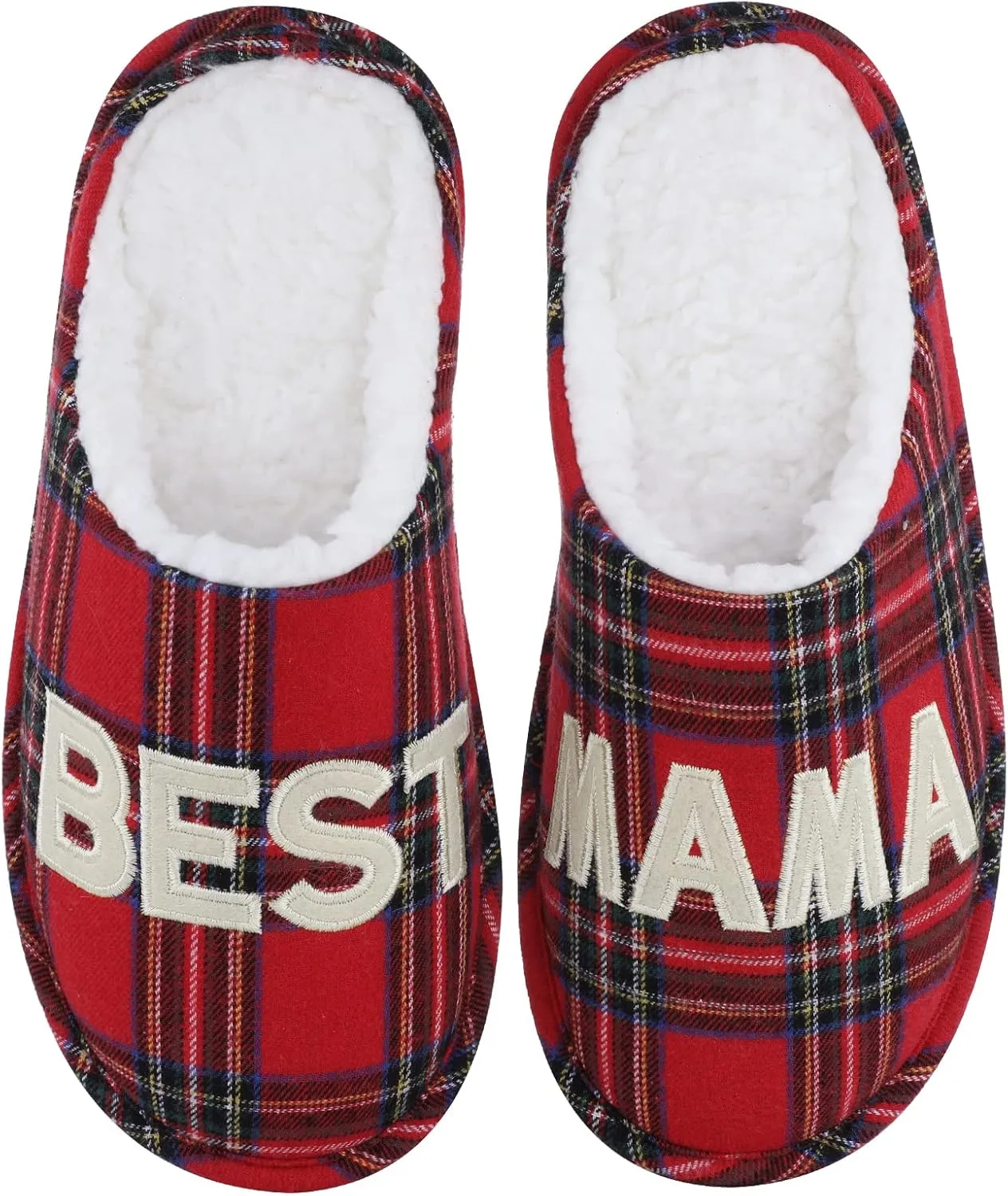 shevalues Best Mama Papa House Slippers for Mom and Dad from Daughter Son, Memory Foam Indoor Slippers for Women Men