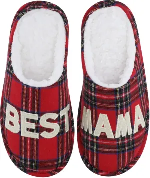 shevalues Best Mama Papa House Slippers for Mom and Dad from Daughter Son, Memory Foam Indoor Slippers for Women Men