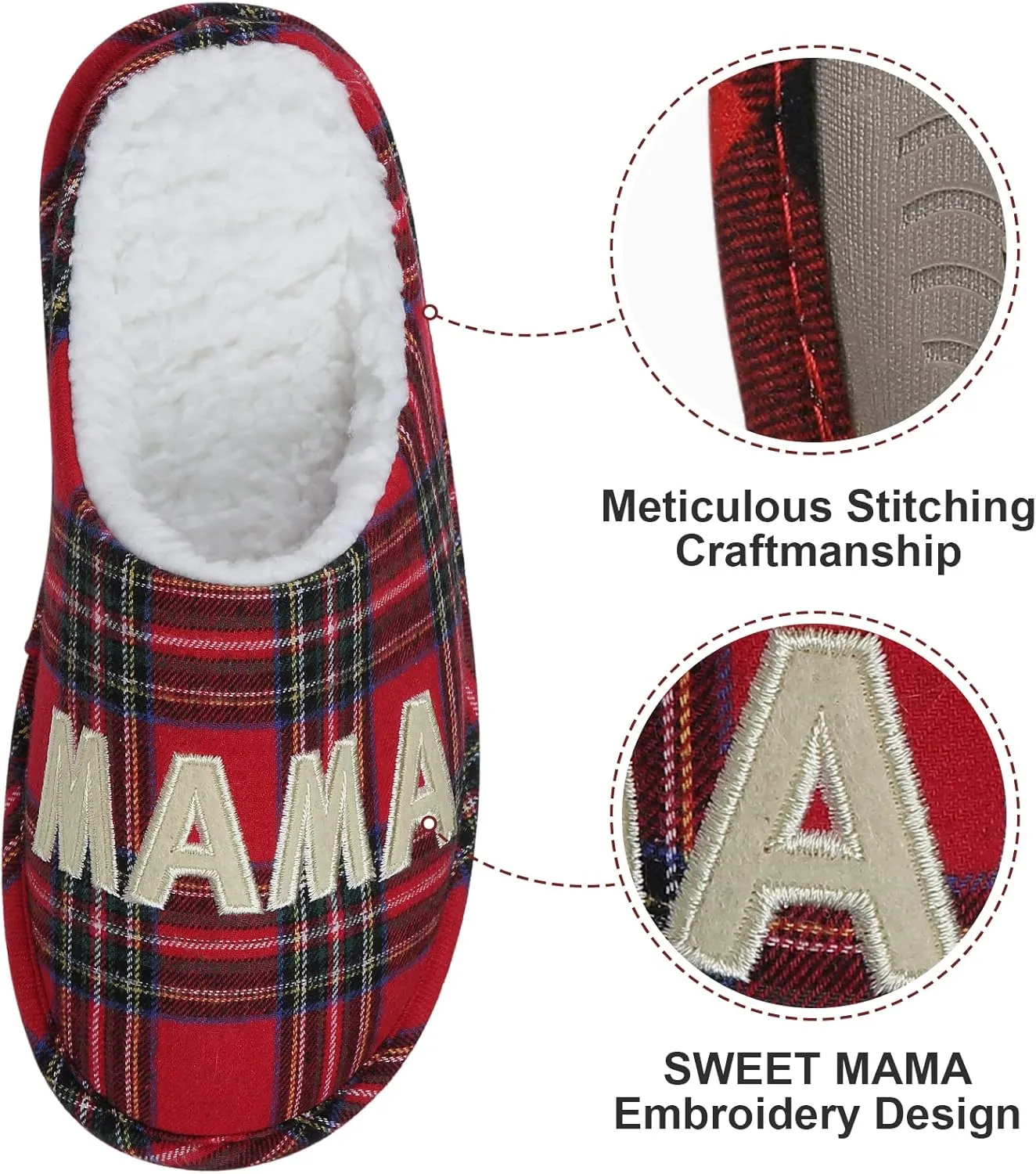 shevalues Best Mama Papa House Slippers for Mom and Dad from Daughter Son, Memory Foam Indoor Slippers for Women Men