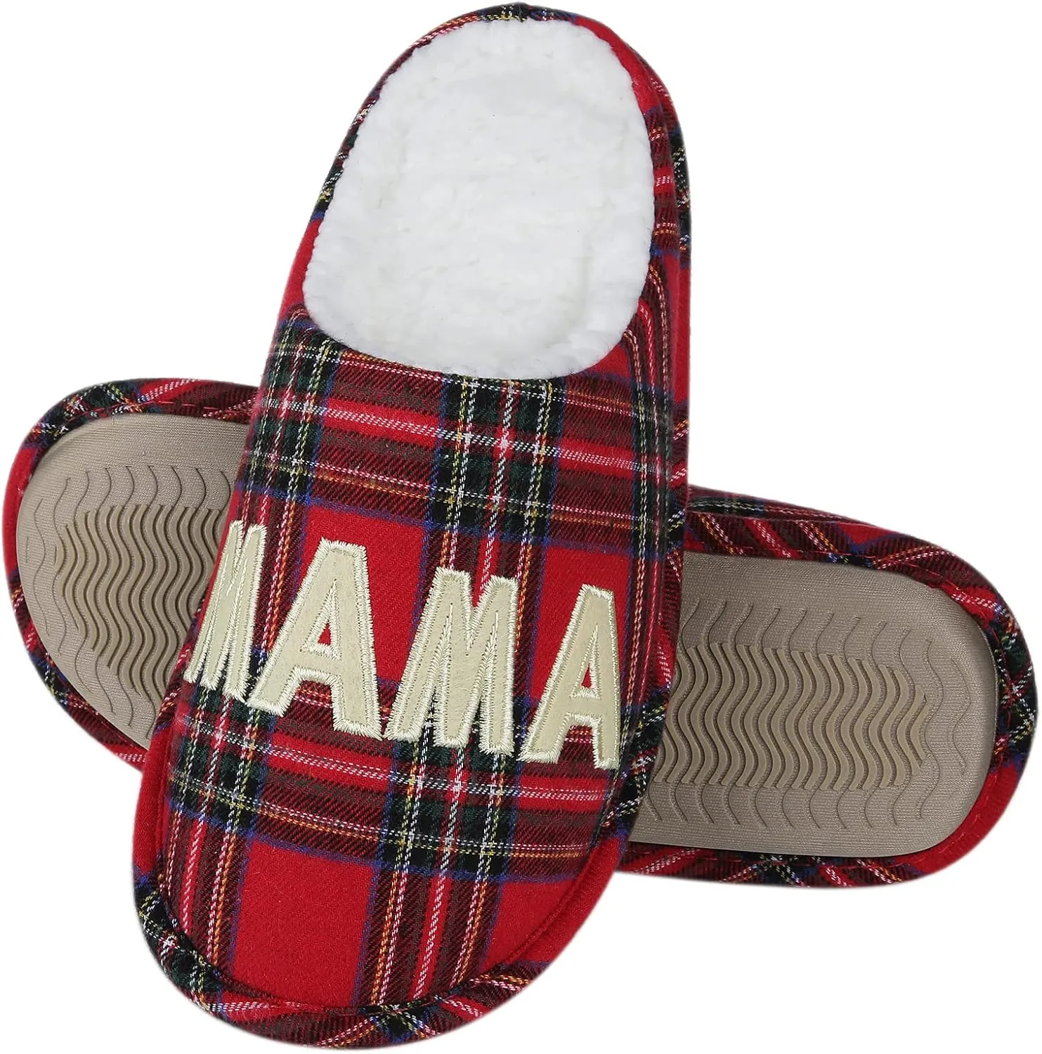 shevalues Best Mama Papa House Slippers for Mom and Dad from Daughter Son, Memory Foam Indoor Slippers for Women Men