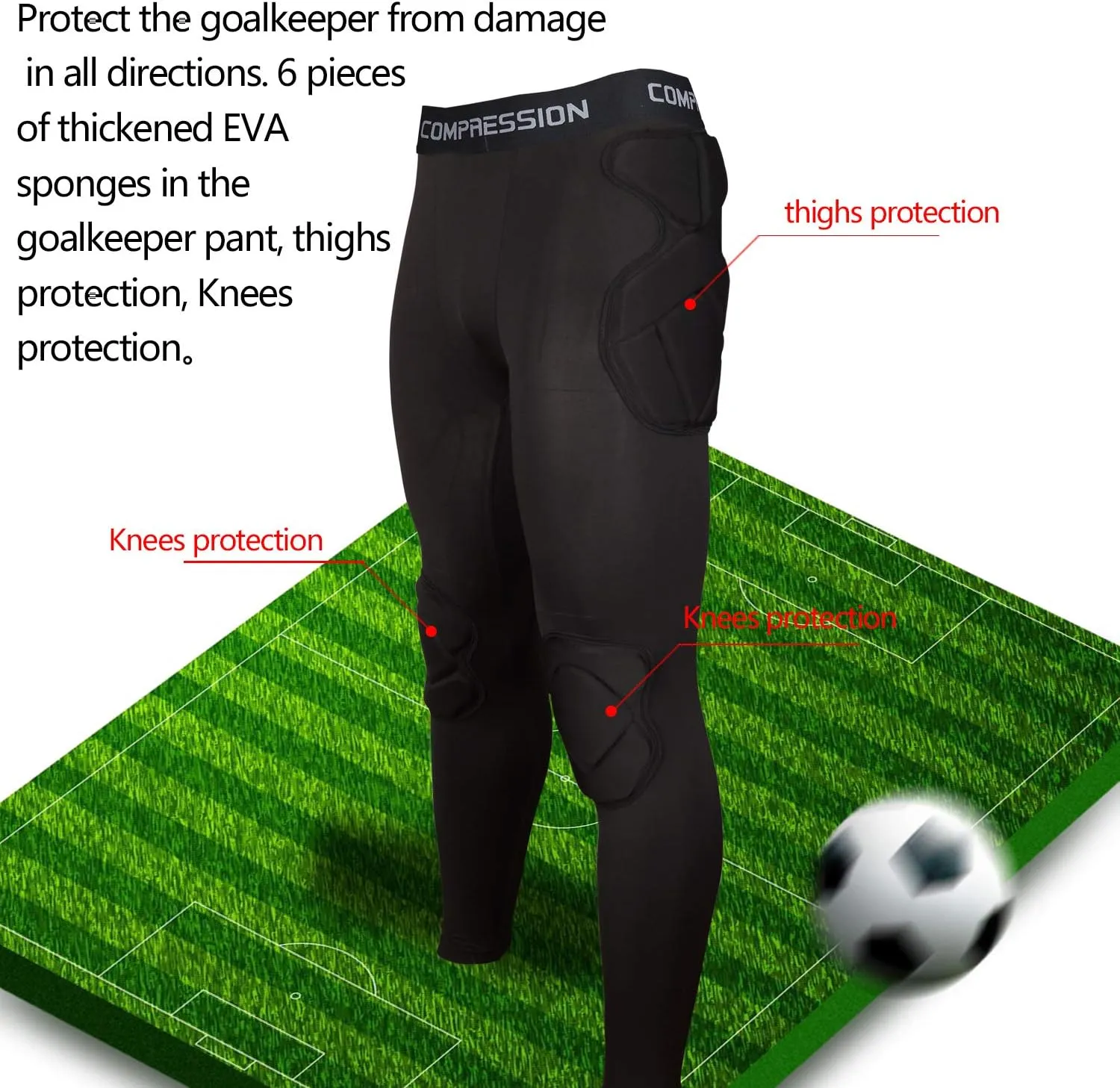 Shinestone Adult Men's Goalkeeper Armor BodyShield Padded Compression Shirt Pants and Short with Sponge Protector