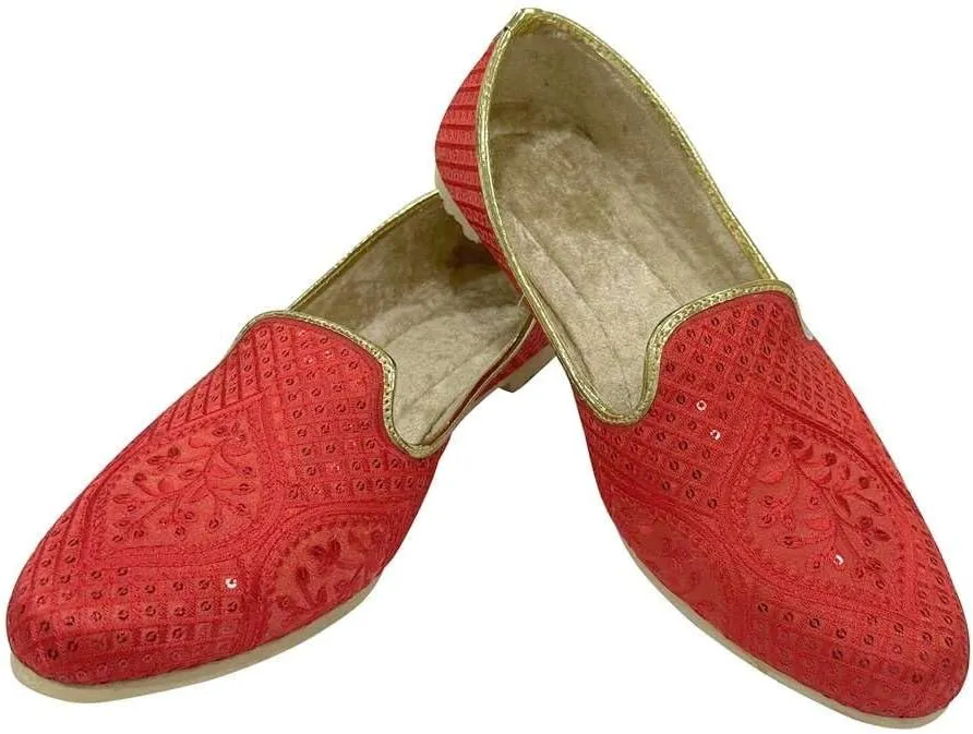 Shoe Bazar Punjabi Jutti for Men's Traditional Mojaris Shoes Cream Gold Wedding for Groom Indian Handmade Ethnic Jooti