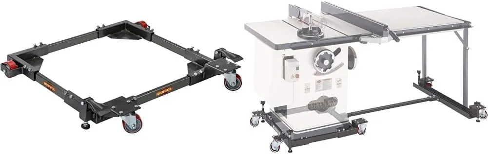 Shop Fox D4666 Extreme-Duty Mobile Base & D2259A Extension Kit for Mobile Bases
