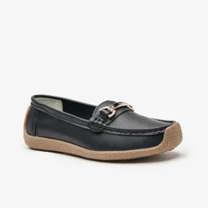 Shuropody Monterey Women's Buckle Loafers - Black