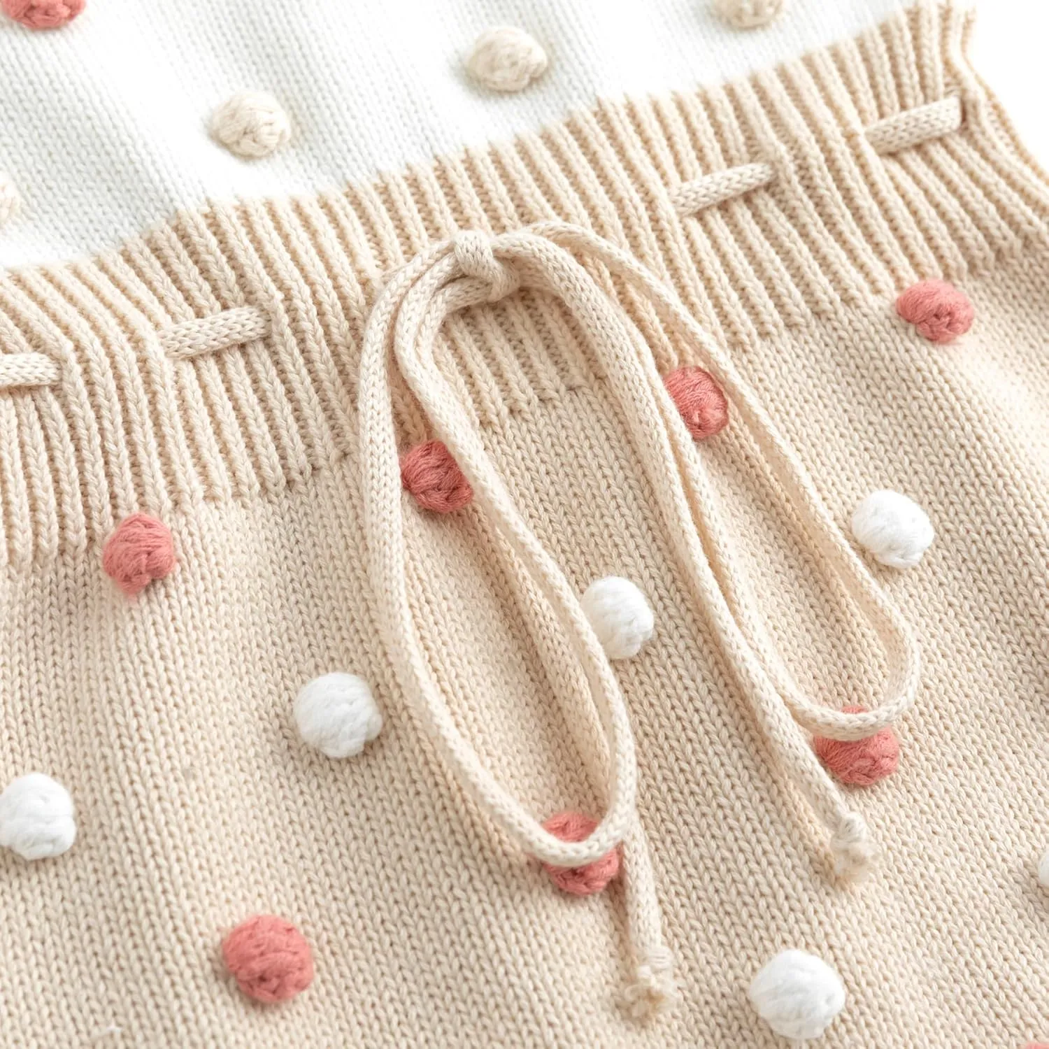 Simplee kids Baby Girl Kint Romper Fall Sleeveless Pompoms Rompers Newborn Little Girl Overall Jumpsuit Outfits