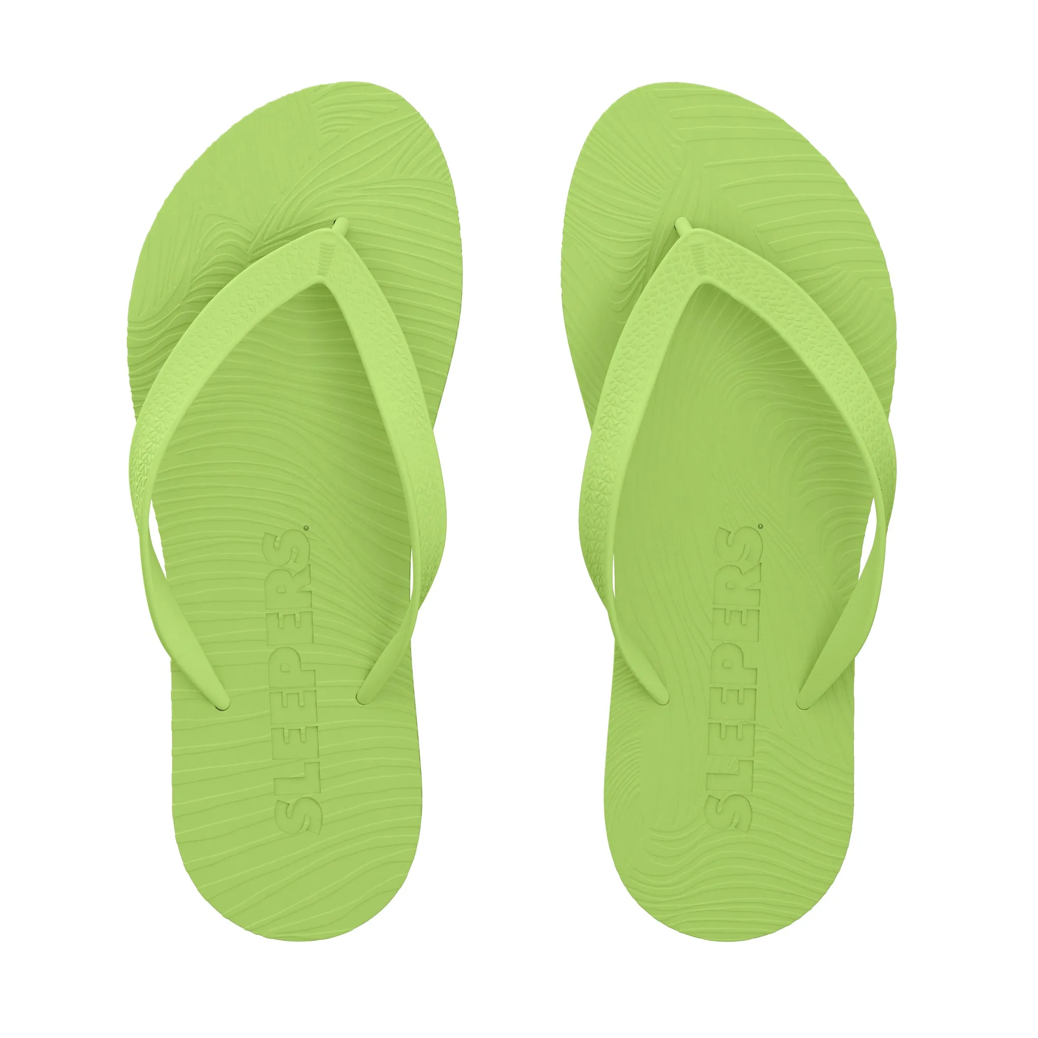 Slim Wide Strap Lime Green Flip Flop