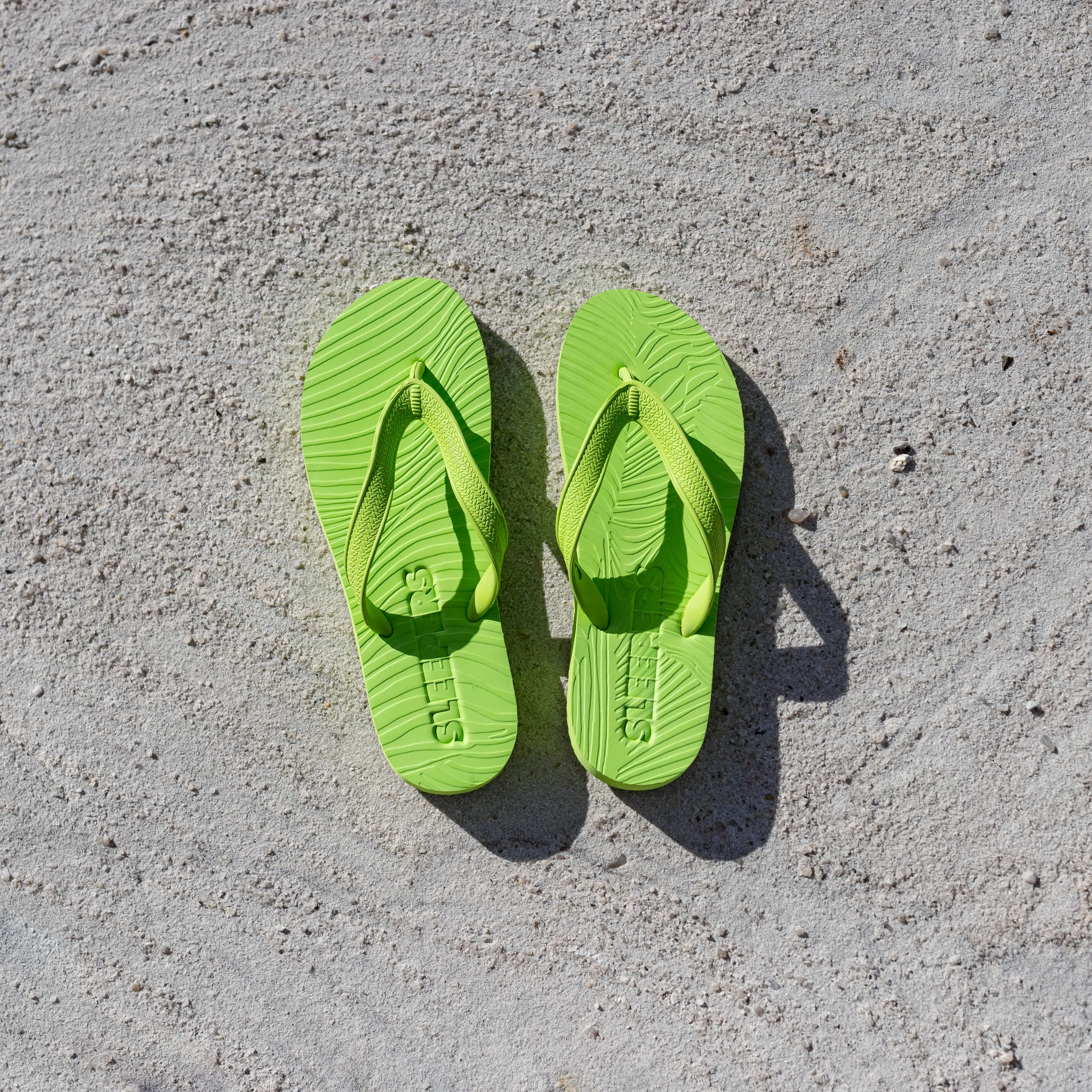 Slim Wide Strap Lime Green Flip Flop