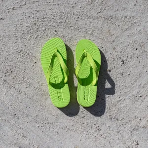 Slim Wide Strap Lime Green Flip Flop