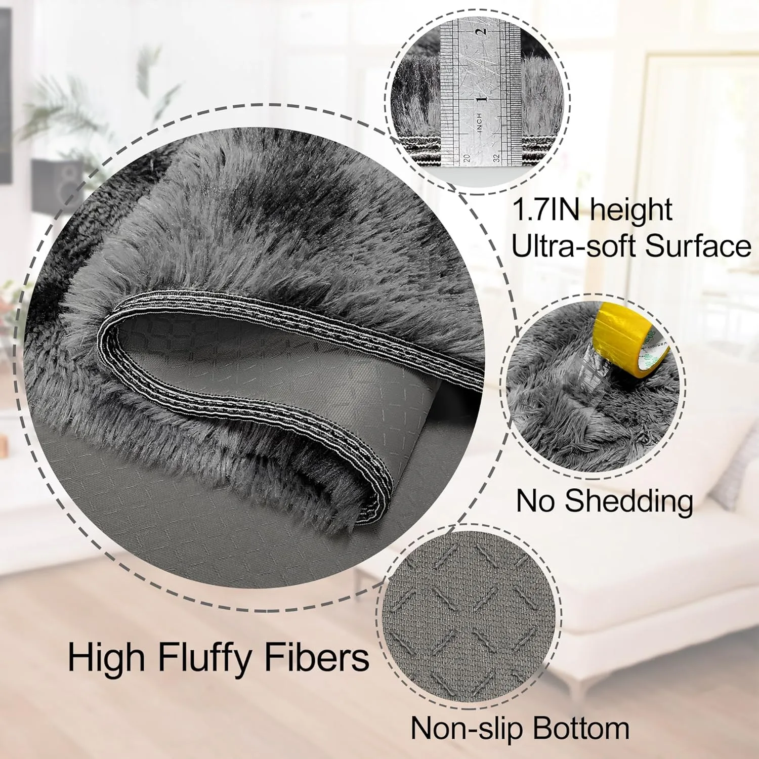 Soft Fluffy Area Rug for Bedroom,Tie Dye Black 4x6 ft Fuzzy Shaggy Carpet Plush Furry Rug,for Living Room Indoor Floor Rug Non-Slip Bottom Kids Girls Boys Home Decor Aesthetic,Dorm Nursery