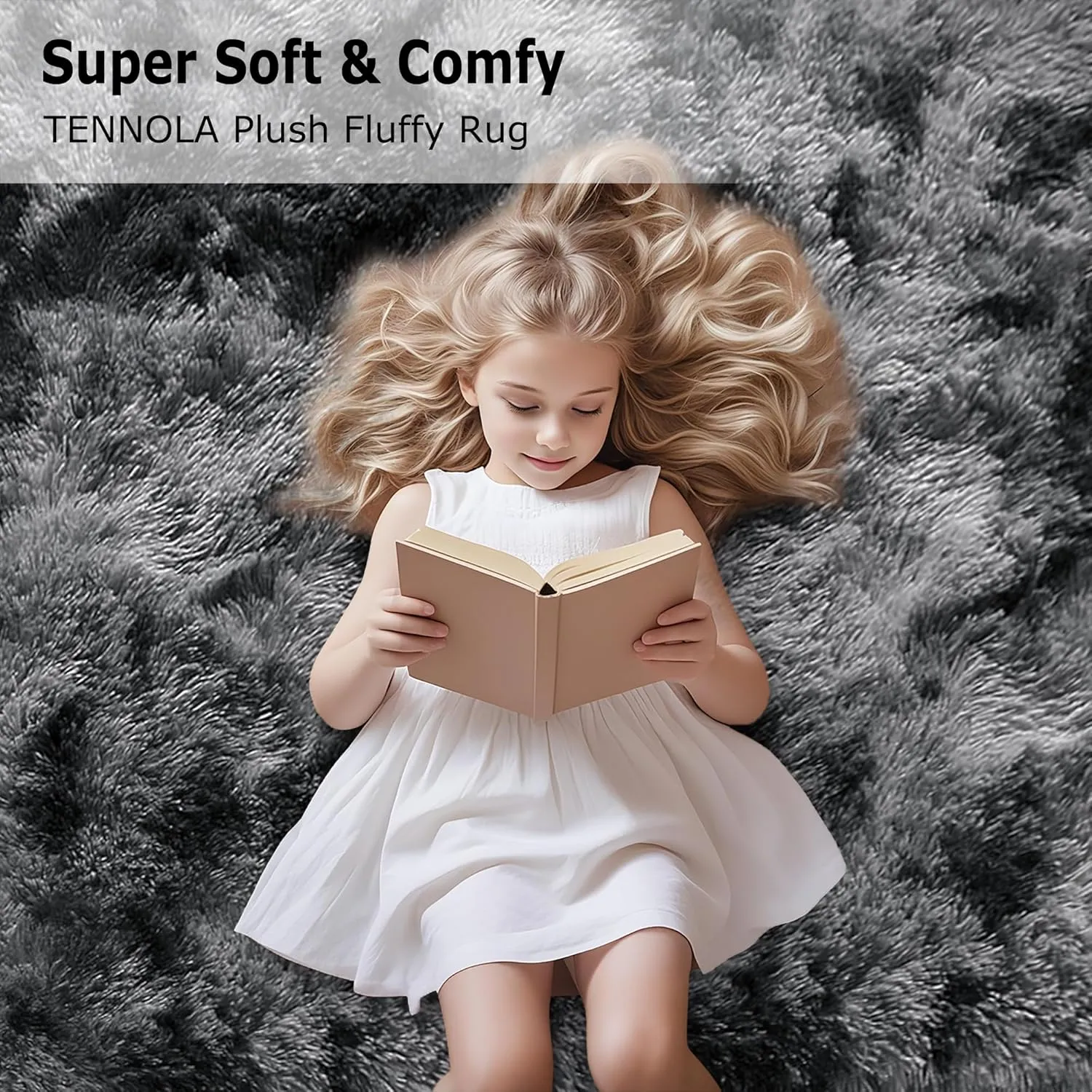 Soft Fluffy Area Rug for Bedroom,Tie Dye Black 4x6 ft Fuzzy Shaggy Carpet Plush Furry Rug,for Living Room Indoor Floor Rug Non-Slip Bottom Kids Girls Boys Home Decor Aesthetic,Dorm Nursery