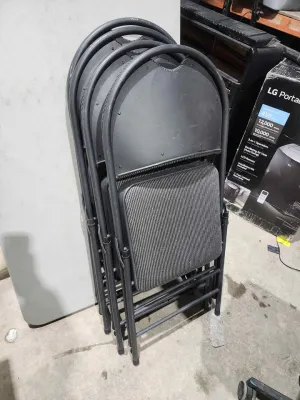 Steel Cushioned Folding Chairs - 4 Available