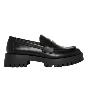 Steve Madden Course Black Ladies Lug Loafer